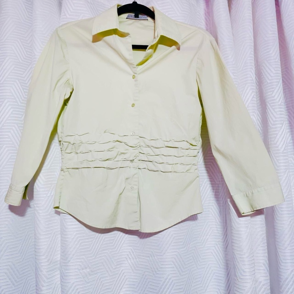 Antonio Melani Pastel Green Ruched Blouse